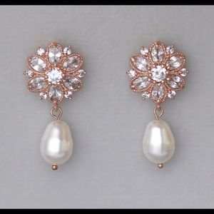Crystal & Pearl Bridal Earrings